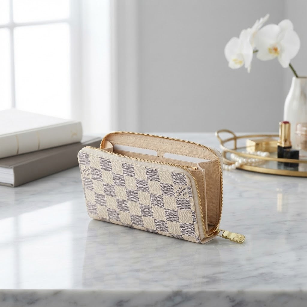 Vezmora Louis Vuitton Damier Azur Canvas Zippy Wallet - Vezmora